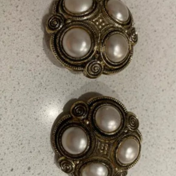 Duo brooche and clips earrings vintage - Picture 2 of 2